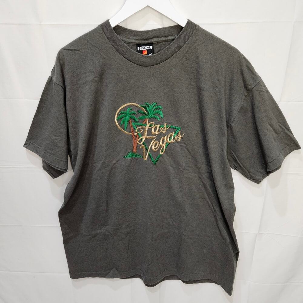 Vintage [Read/Flaw] Signal Sport Embroidered Las Vegas Short Sleeve Shirt XL